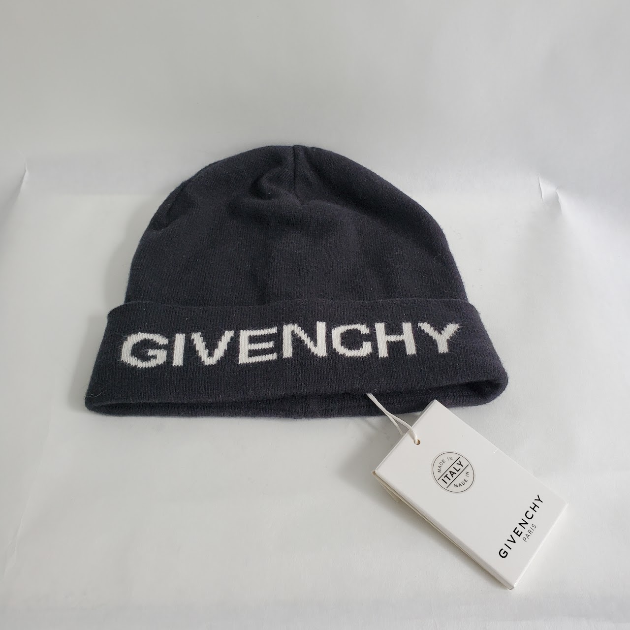 Givenchy Black Cashmere Blend Knit Beanie