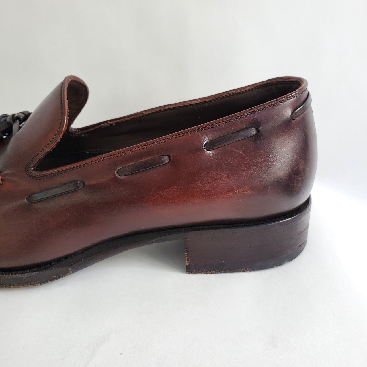 Tom Ford Burnished Brown Leather Tassel Loafers