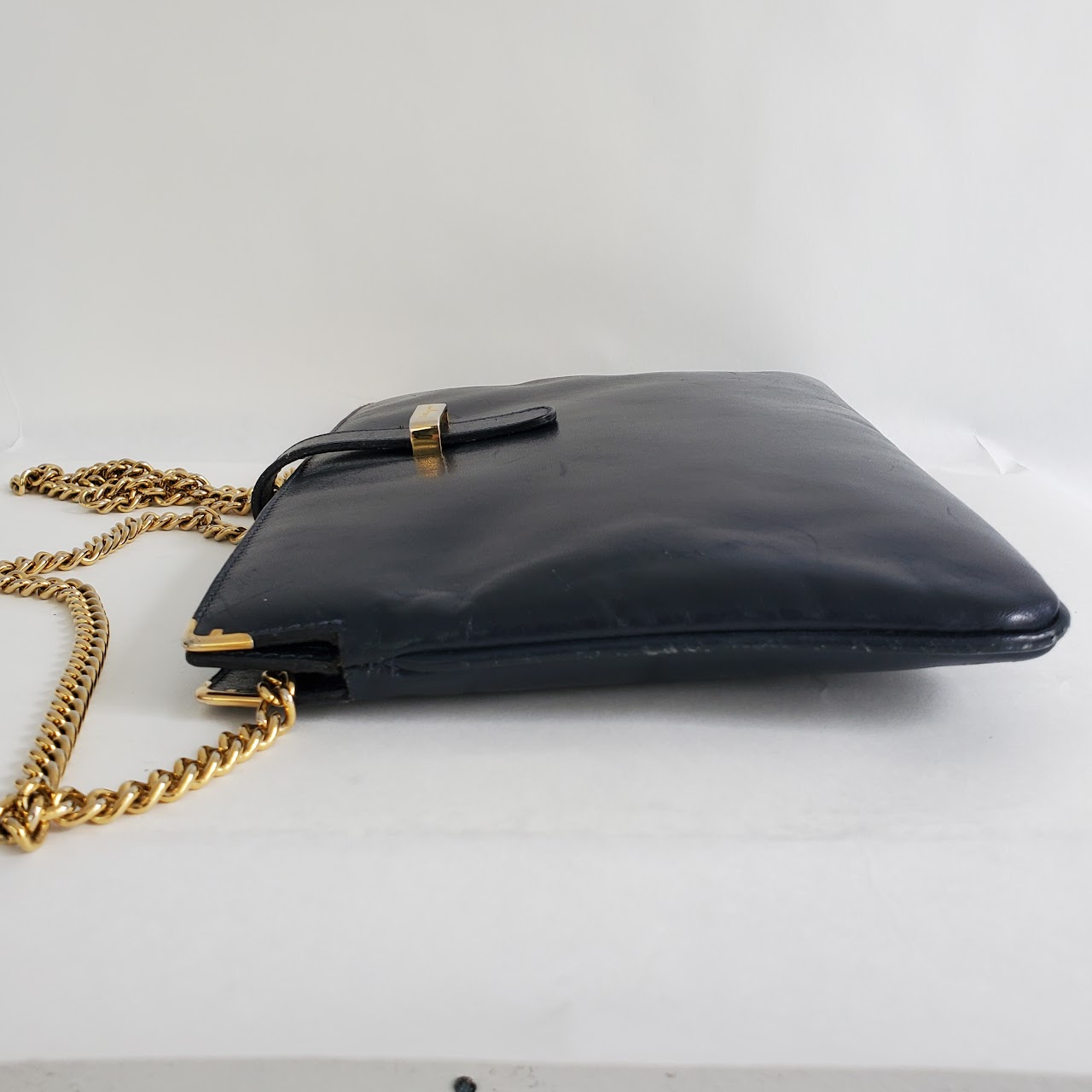 Salvatore Ferragamo Navy Blue Vintage Convertible Clutch Bag