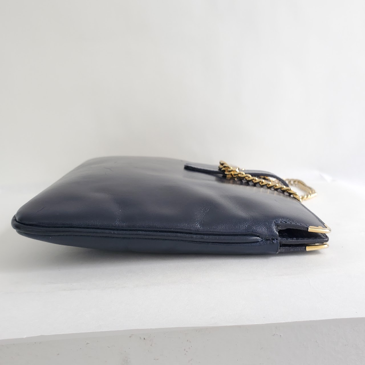 Salvatore Ferragamo Navy Blue Vintage Convertible Clutch Bag