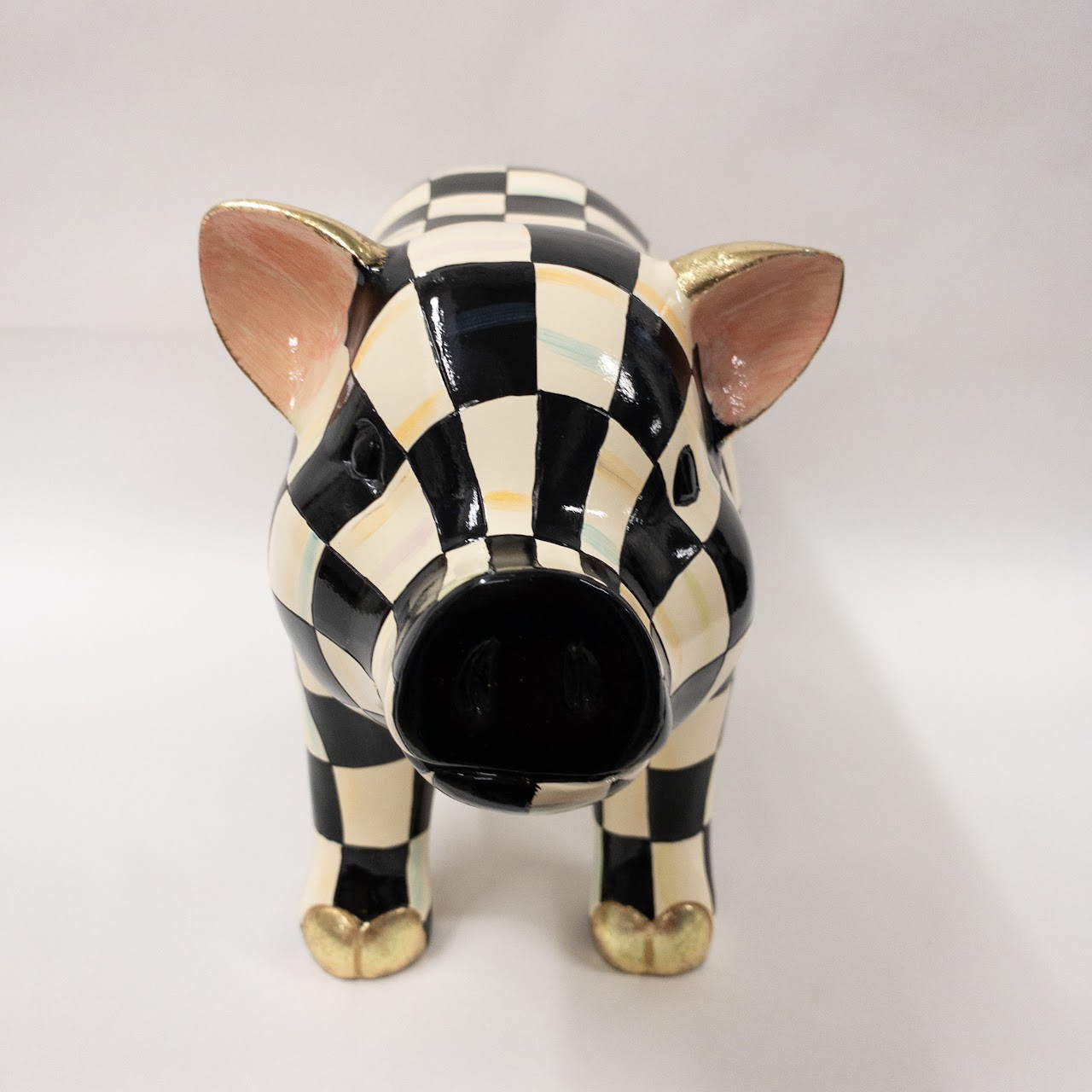 MacKenzie Childs Courtly Check Pig Figurine