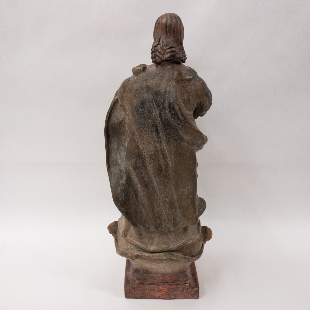 Ceramic & Wood Vintage Religious Statue