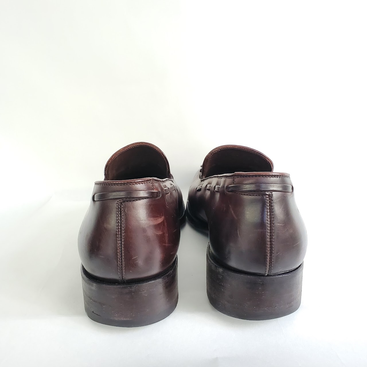 Tom Ford Burnished Brown Leather Tassel Loafers