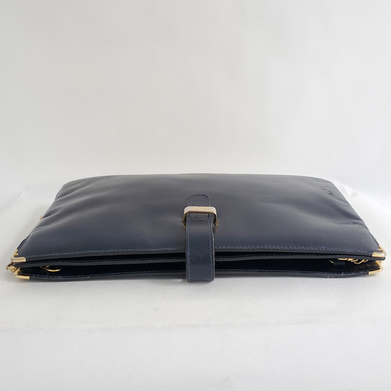 Salvatore Ferragamo Navy Blue Vintage Convertible Clutch Bag