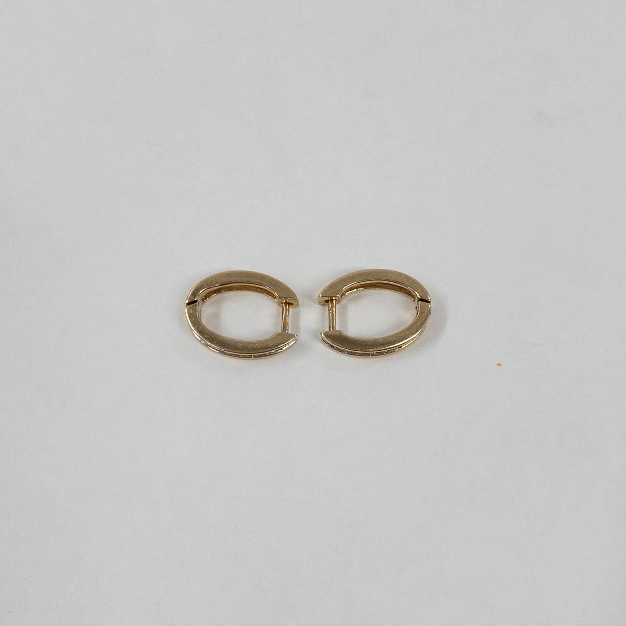 14K Gold and Diamond Horseshoe Style Earrings