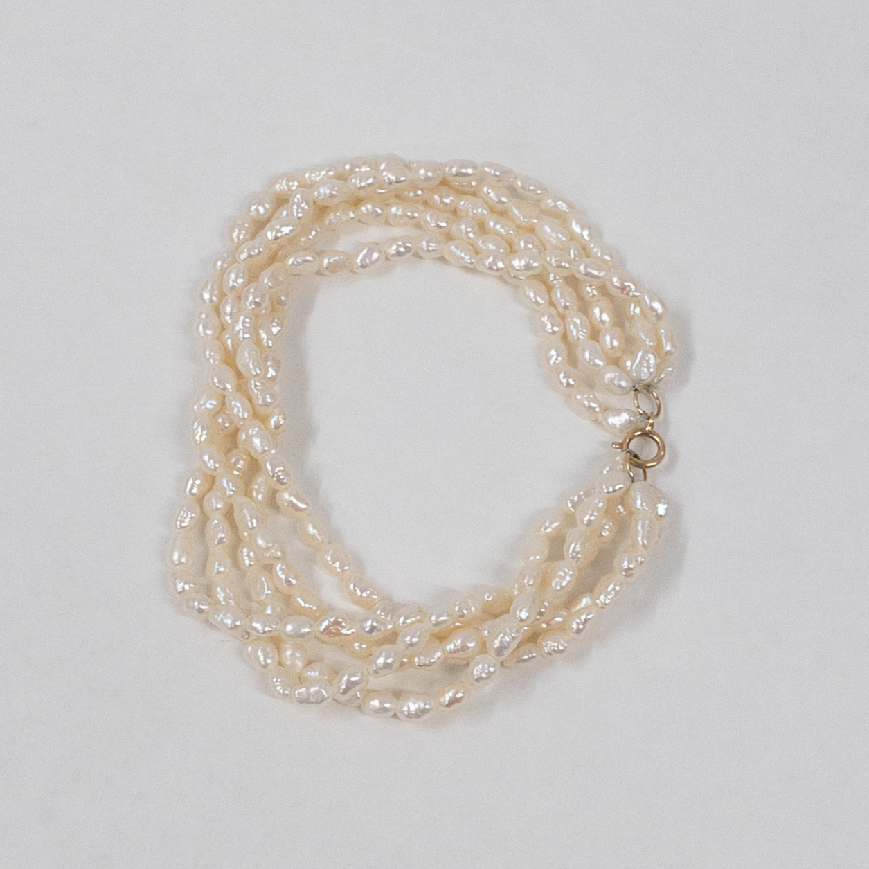 14K Gold and Seed Pearl Multi Strand Bracelet