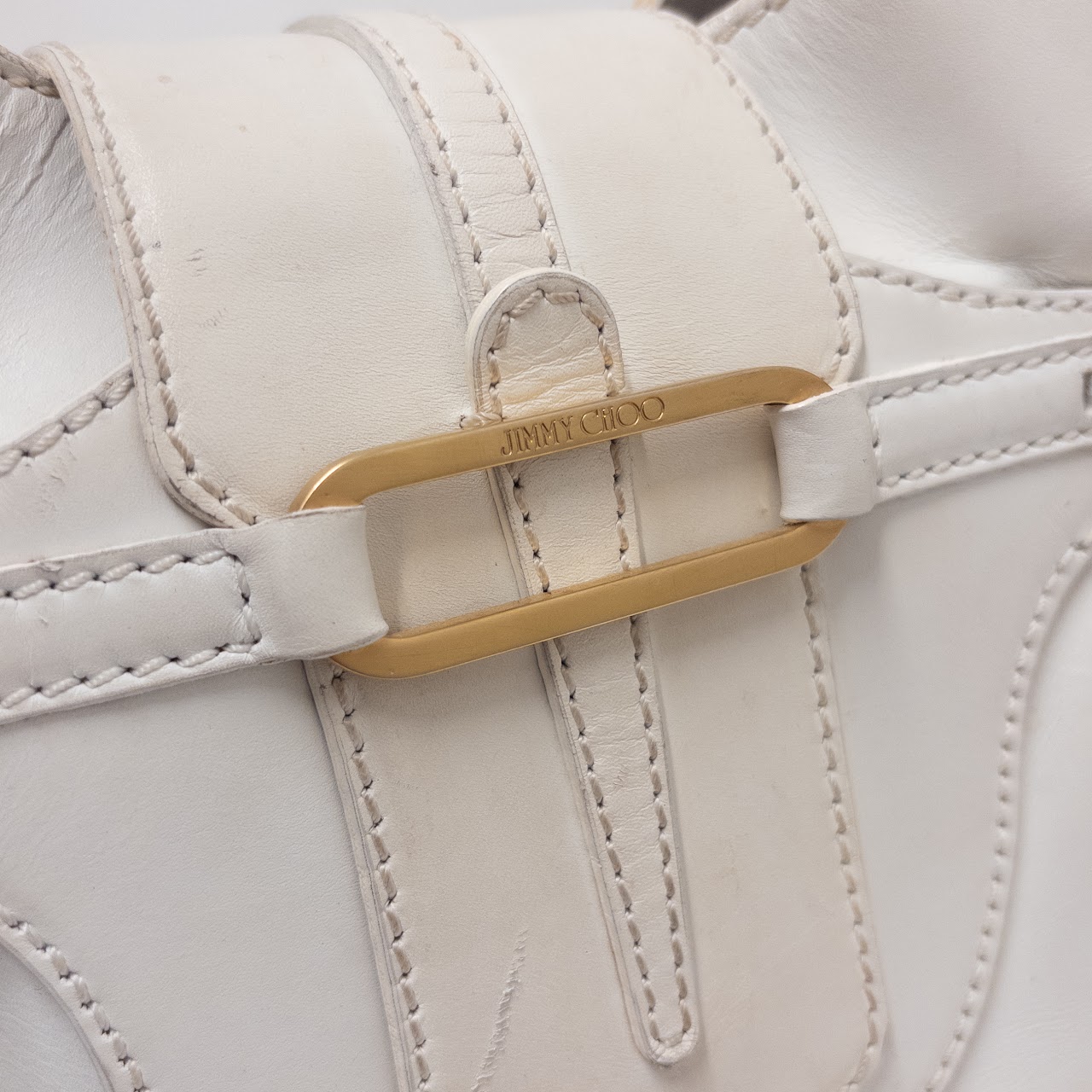 Jimmy Choo White Leather Hobo Bag