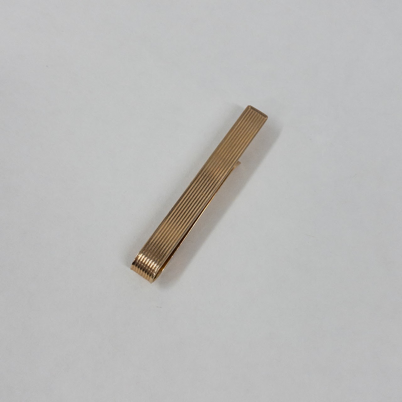 14K Gold Fluted Tie Bar