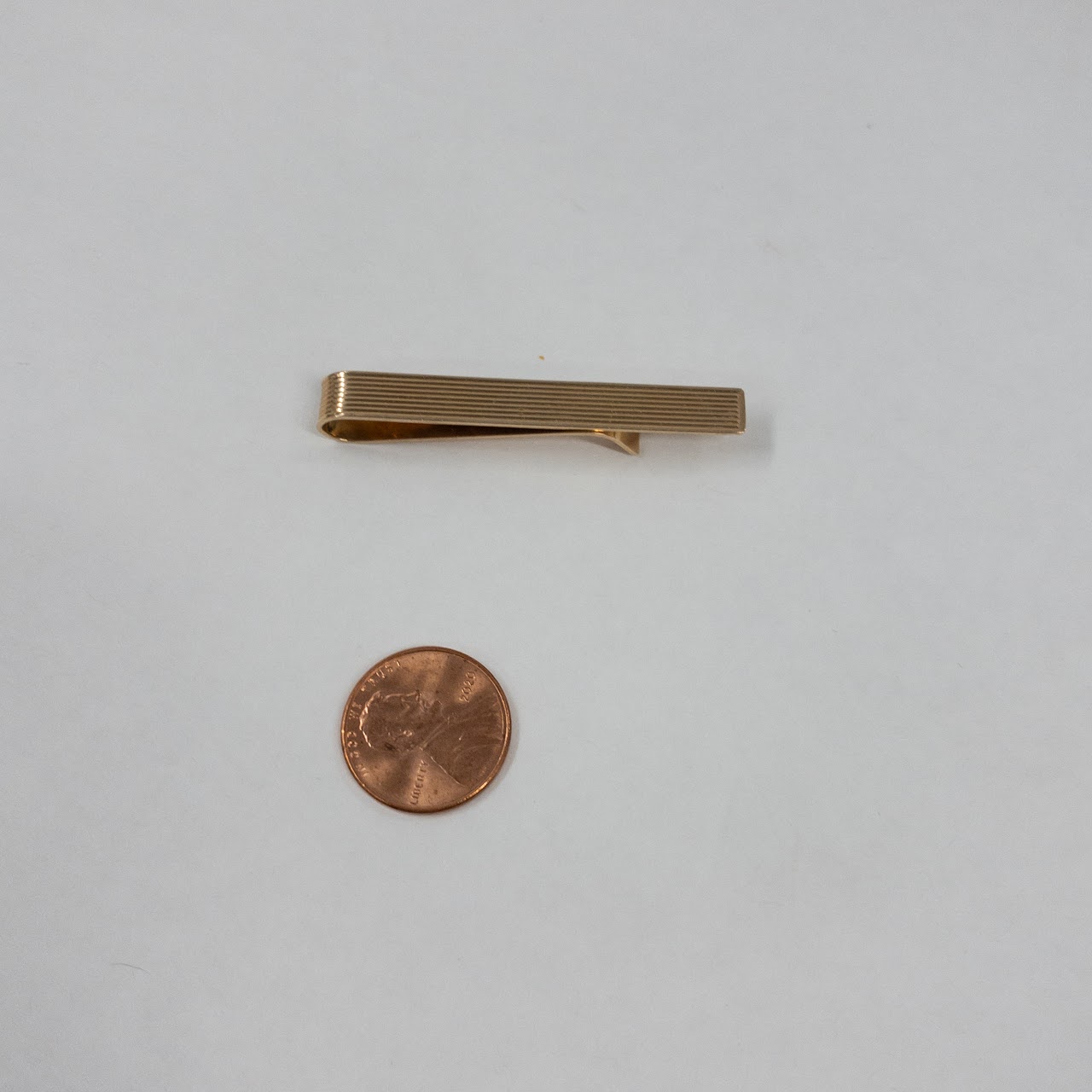 14K Gold Fluted Tie Bar