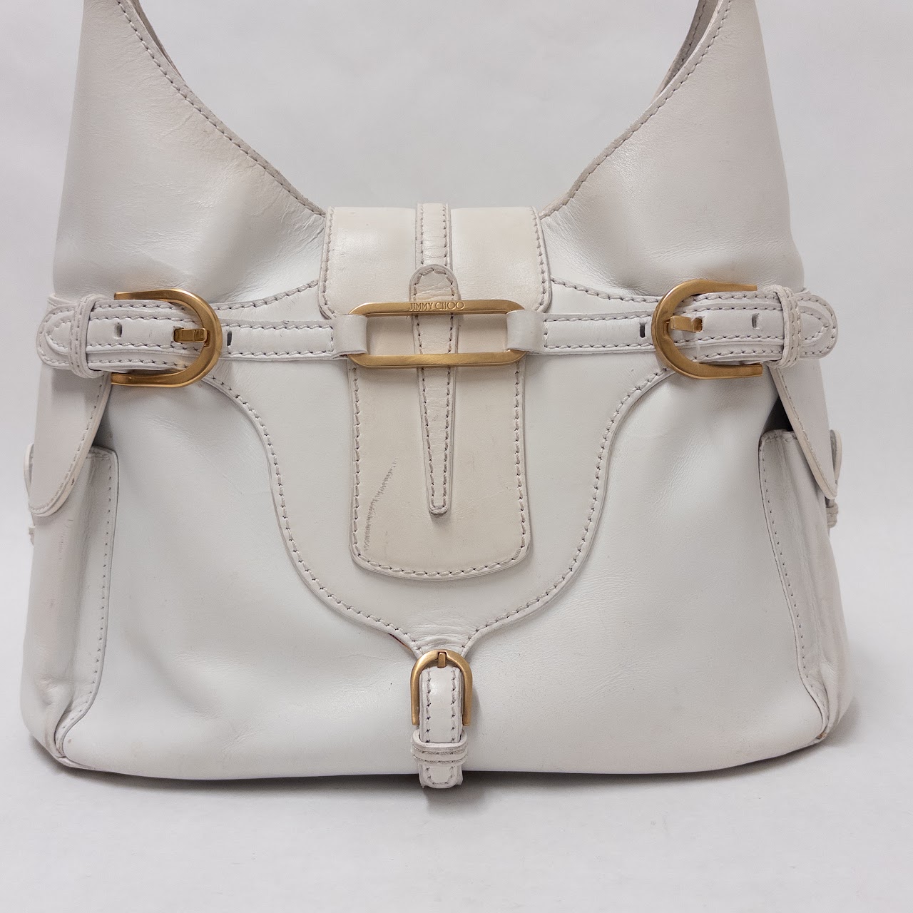 Jimmy Choo White Leather Hobo Bag