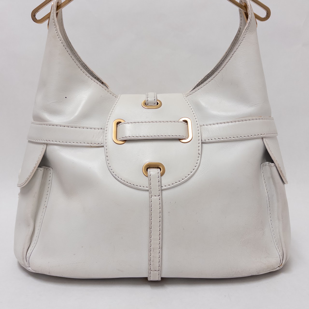 Jimmy Choo White Leather Hobo Bag