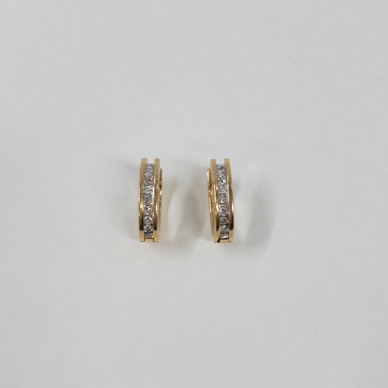 14K Gold and Diamond Horseshoe Style Earrings