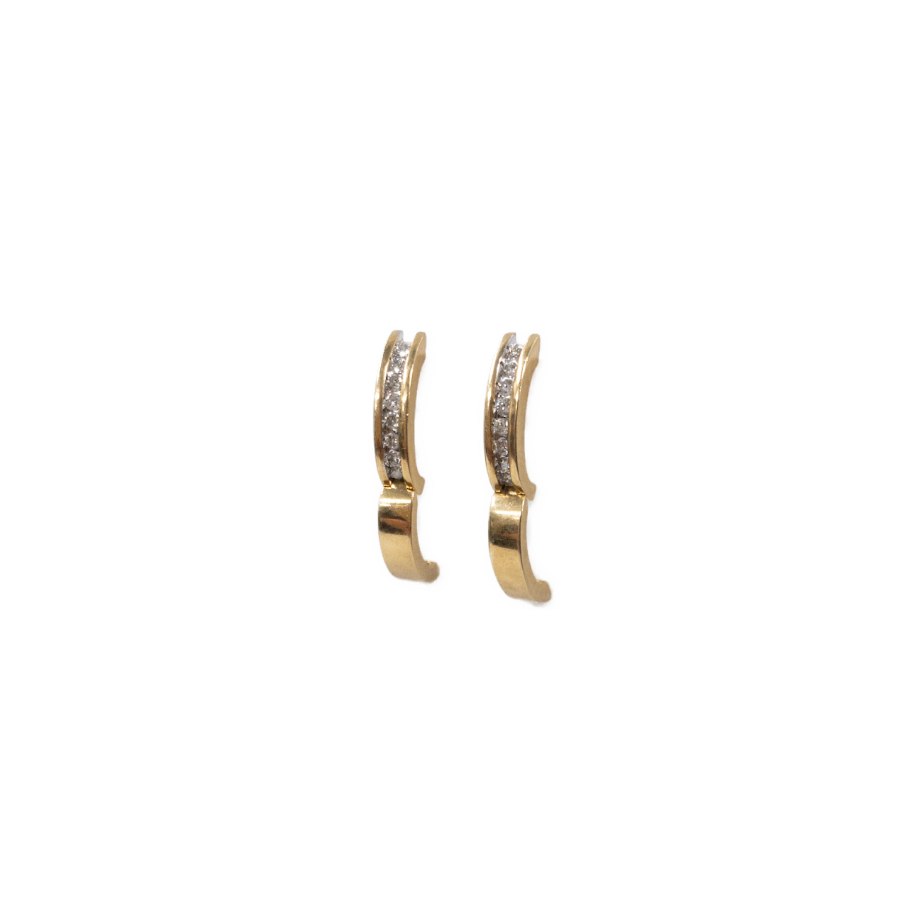 14K Gold and Diamond Horseshoe Style Earrings