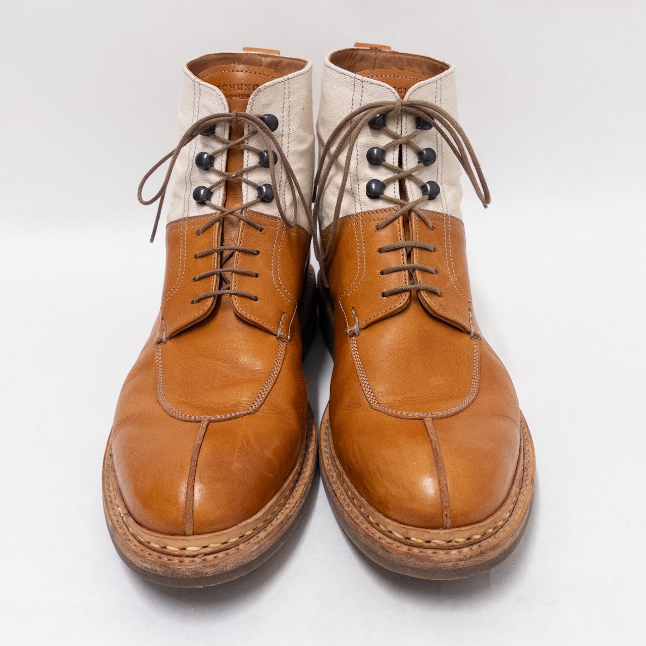 Heschung Ginkgo Leather & Canvas Boots