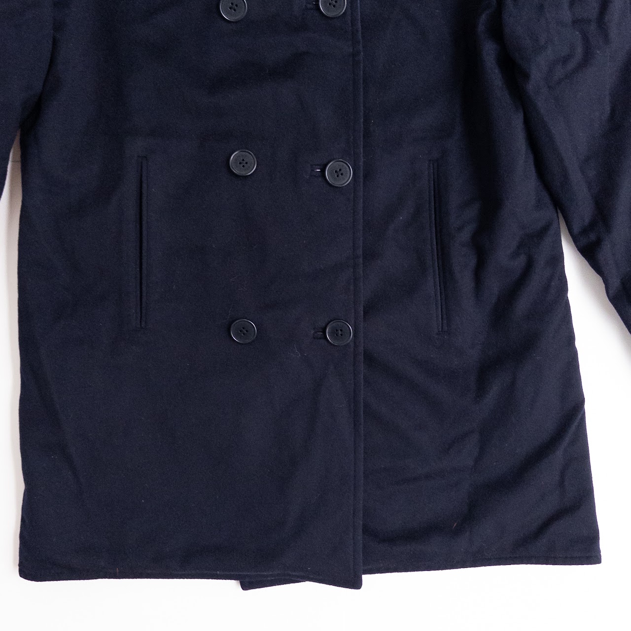 Hermès Silk & Wool Navy Blue Reversible Coat