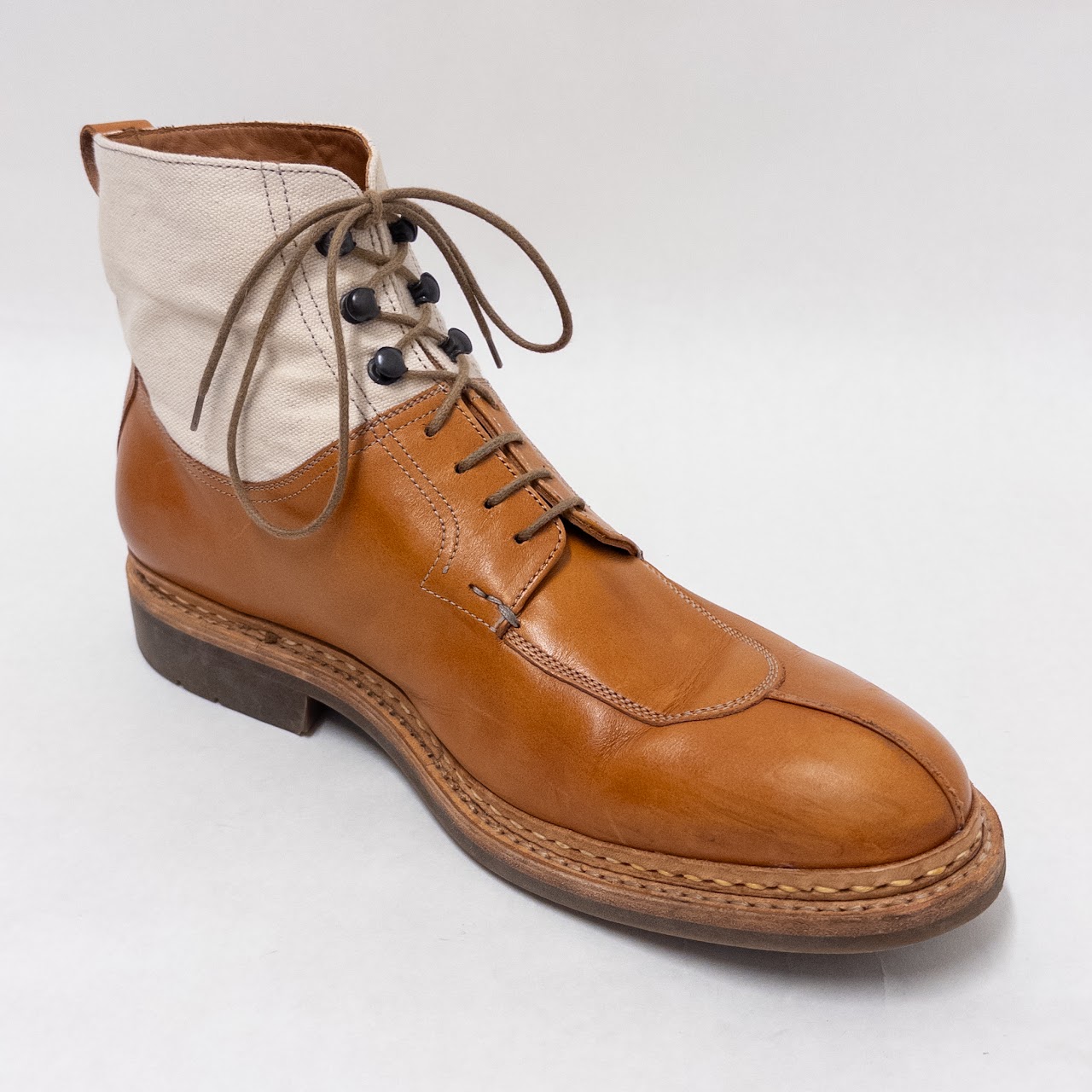 Heschung Ginkgo Leather & Canvas Boots