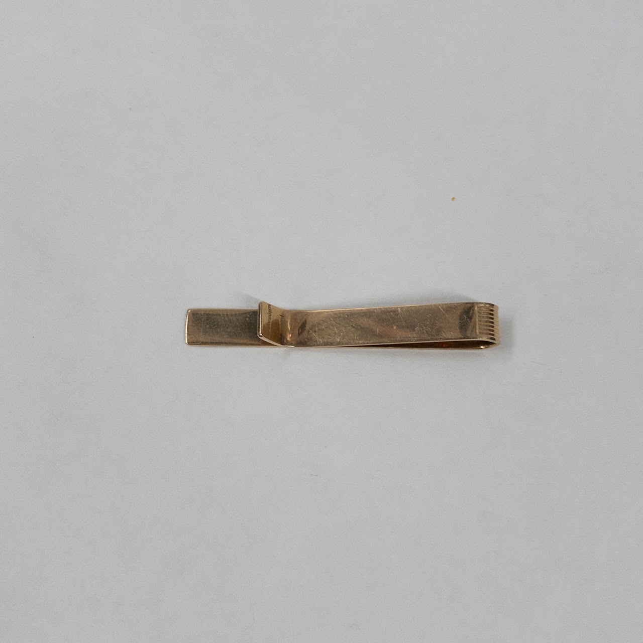 14K Gold Fluted Tie Bar