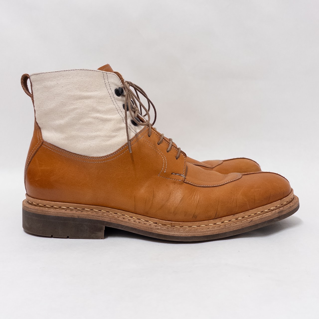 Heschung Ginkgo Leather & Canvas Boots