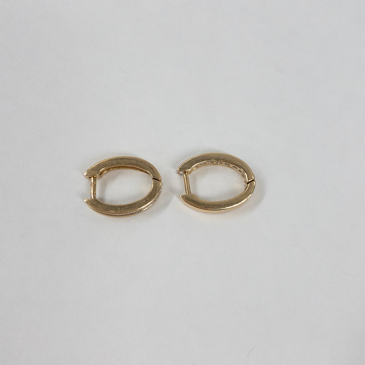 14K Gold and Diamond Horseshoe Style Earrings