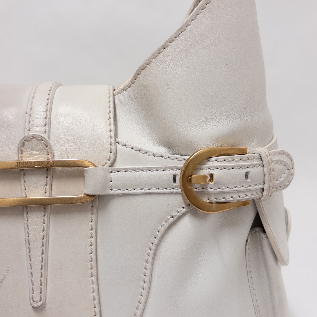 Jimmy Choo White Leather Hobo Bag