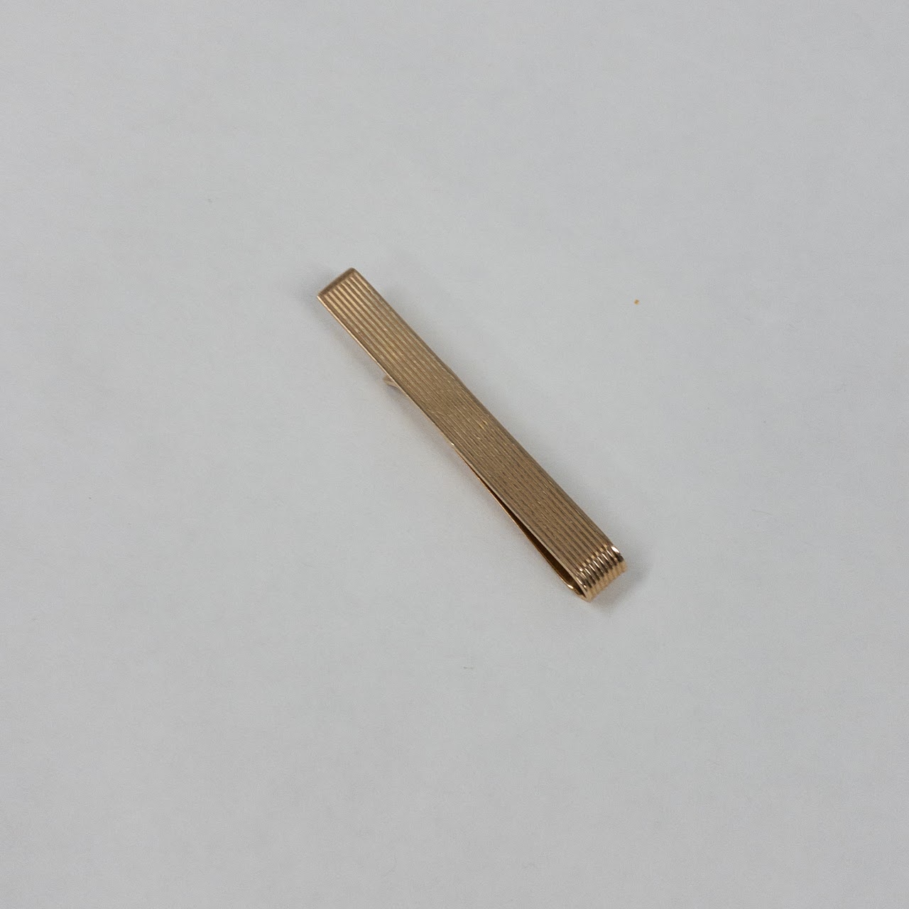 14K Gold Fluted Tie Bar