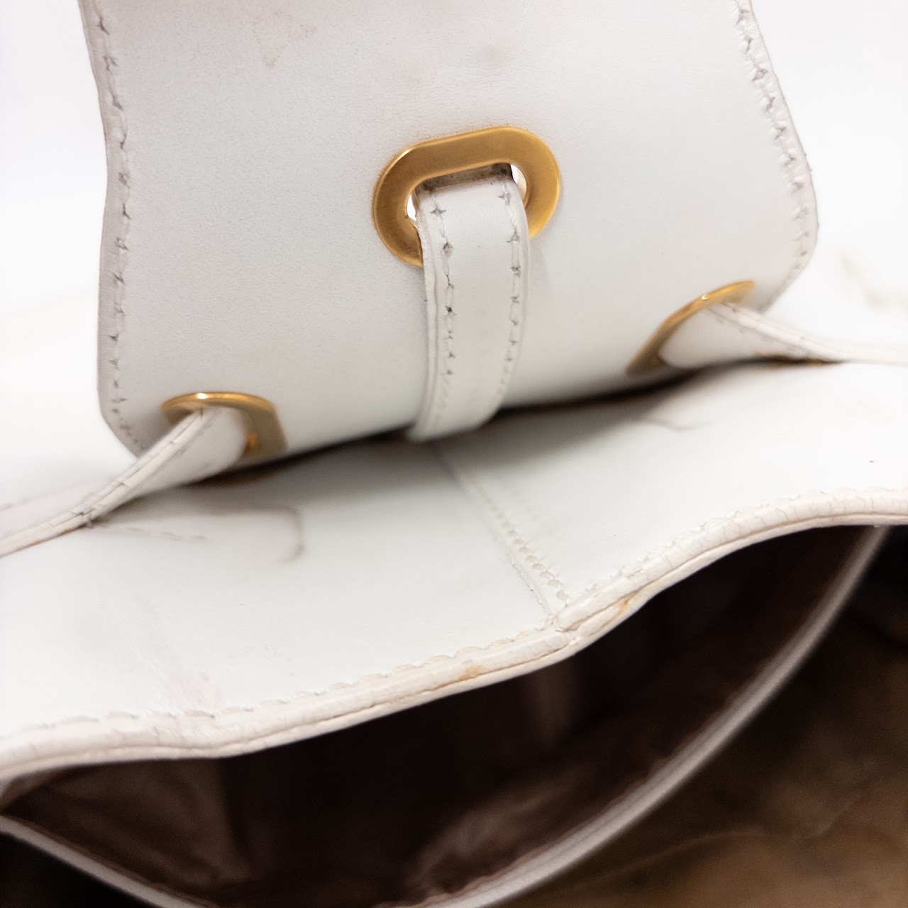 Jimmy Choo White Leather Hobo Bag