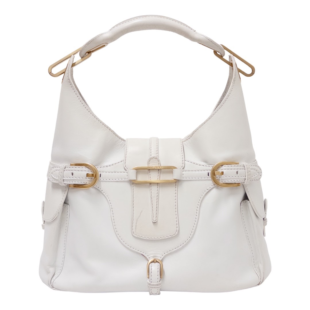 Jimmy Choo White Leather Hobo Bag