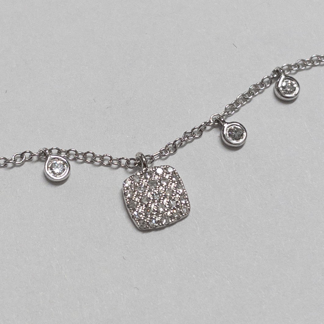 14K White Gold and Diamond Meirat Necklace