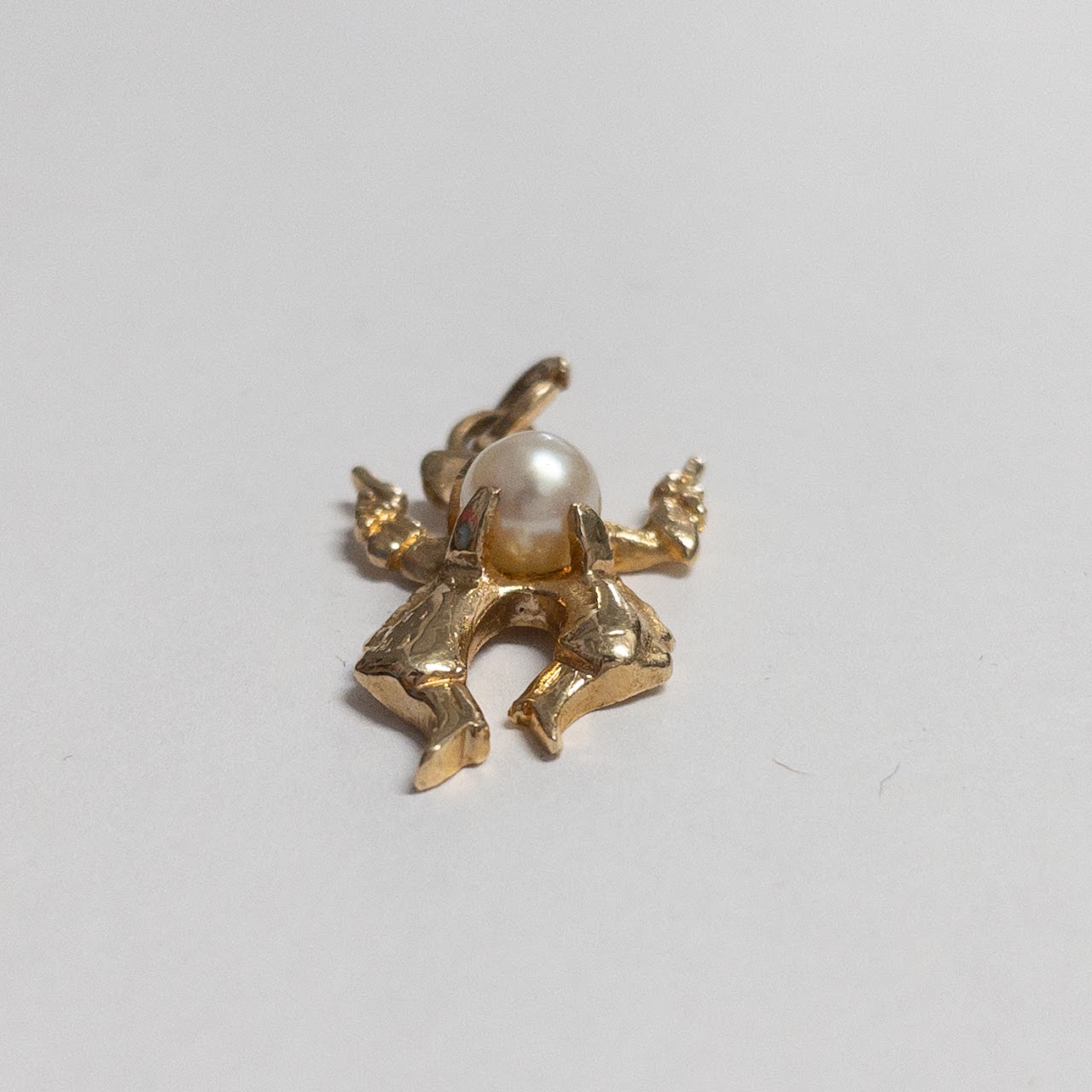 14K Gold and Pearl Cowboy Pendant