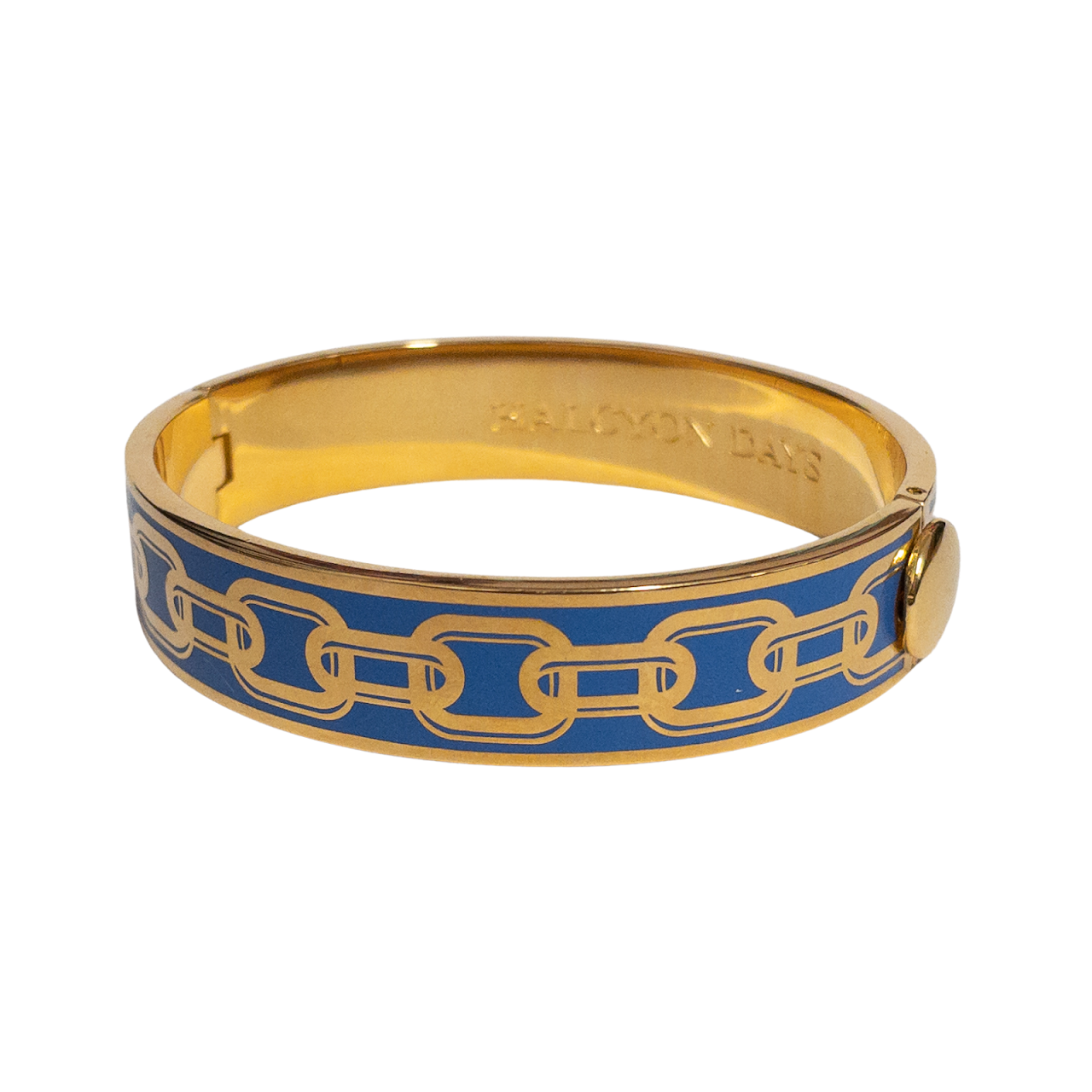 Halcyon Days Blue and Gold Chain Bangle Bracelet