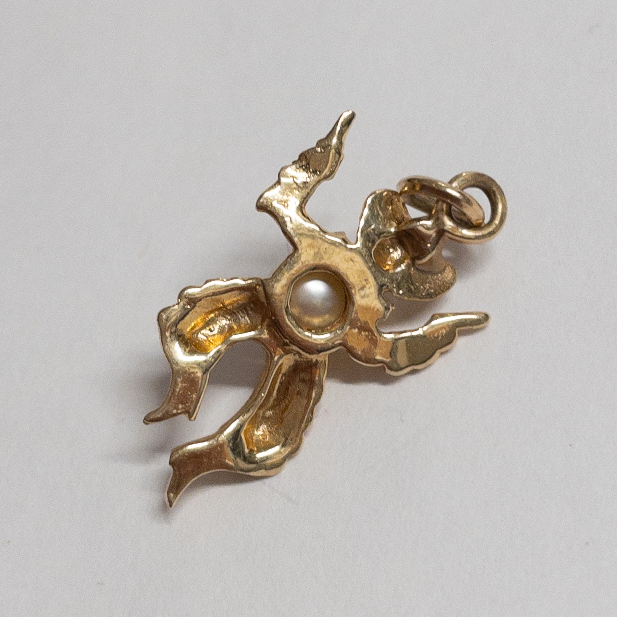 14K Gold and Pearl Cowboy Pendant