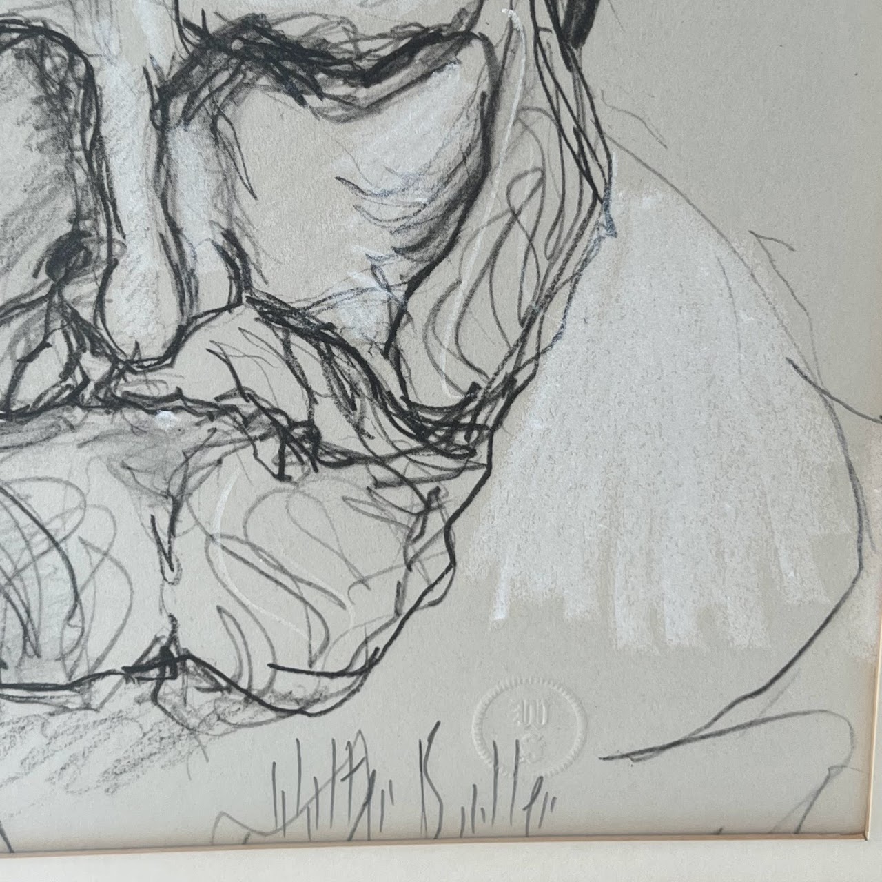 Ezra Pound Signed Portrait Drawing