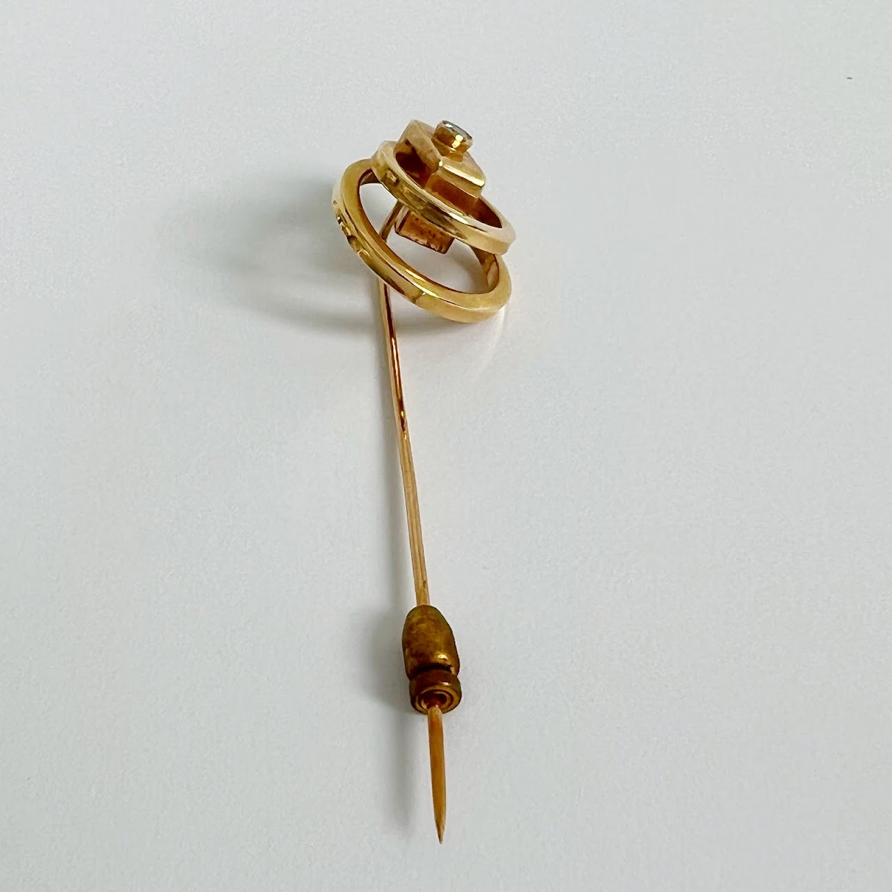 14K Gold & Diamond Stick Pin