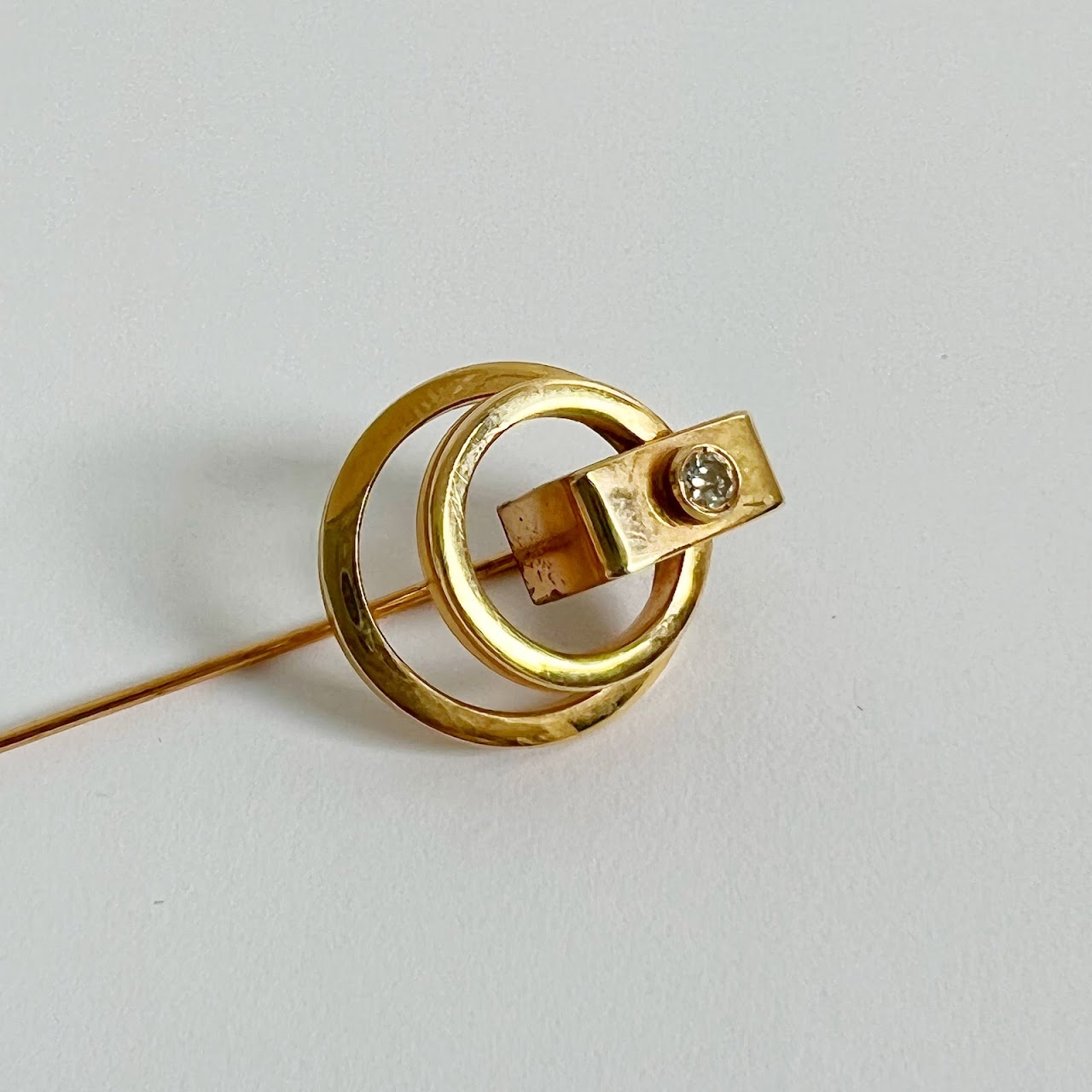 14K Gold & Diamond Stick Pin