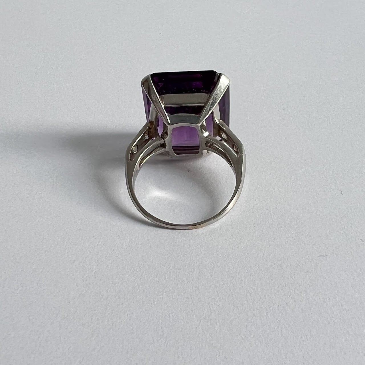 Platinum, Amethyst & Diamond Ring