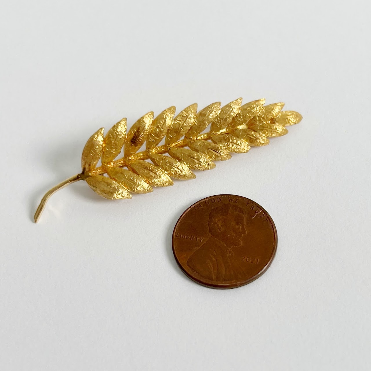 14k Gold Fern Brooch