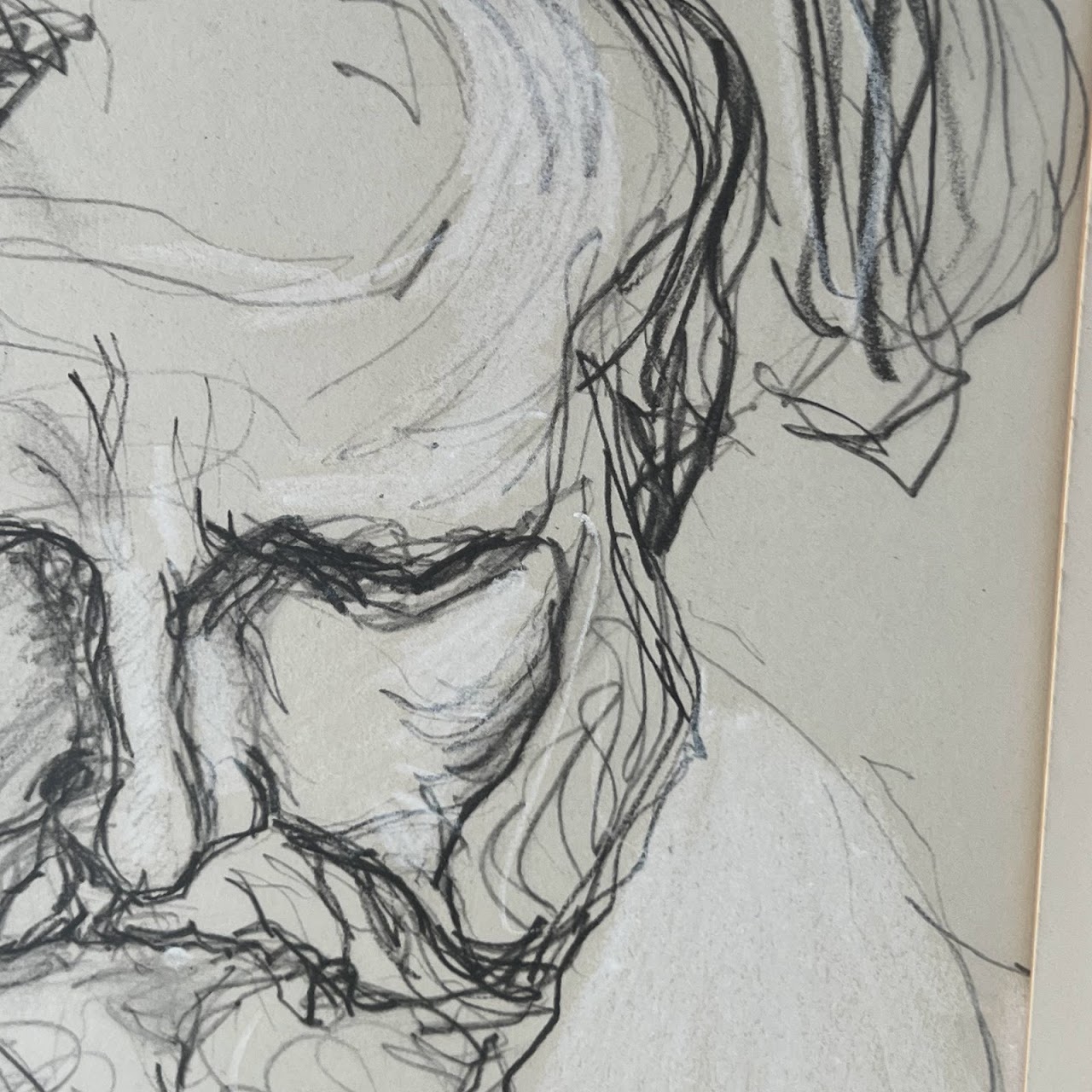 Ezra Pound Signed Portrait Drawing