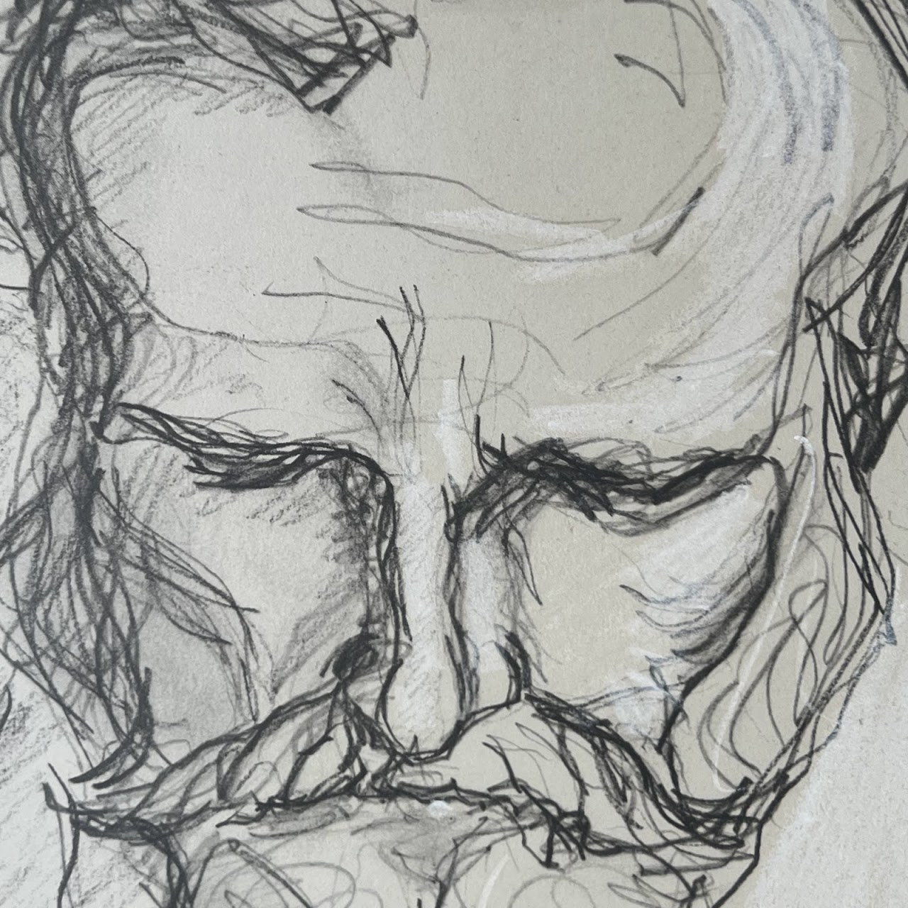 Ezra Pound Signed Portrait Drawing