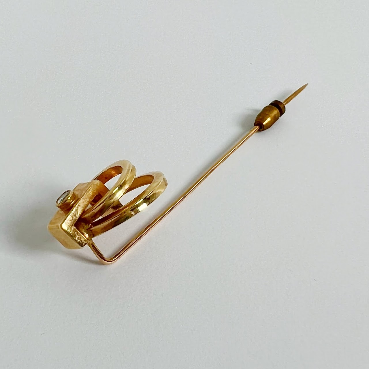 14K Gold & Diamond Stick Pin