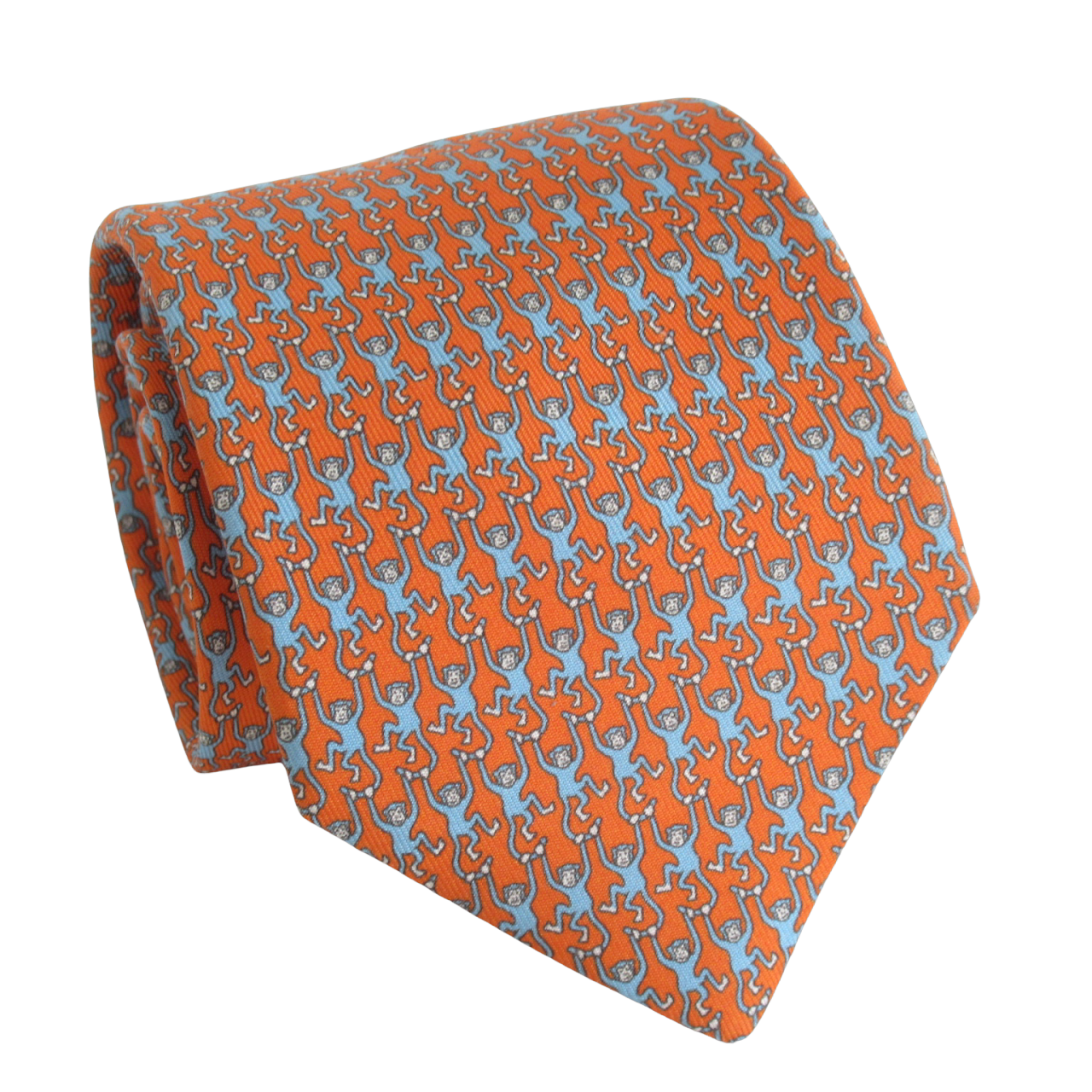 Hermès Monkey Link Pattern Tie