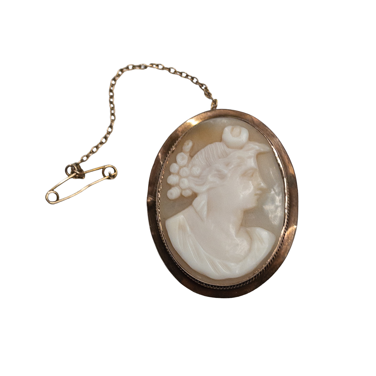 10K Gold Cameo Brooch