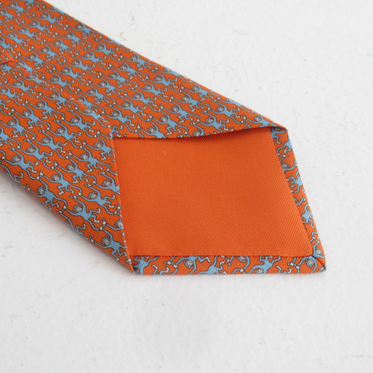 Hermès Monkey Link Pattern Tie