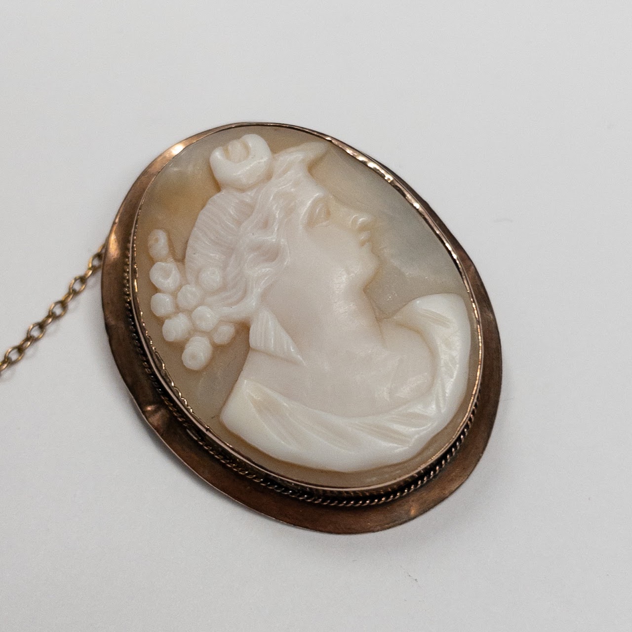 10K Gold Cameo Brooch