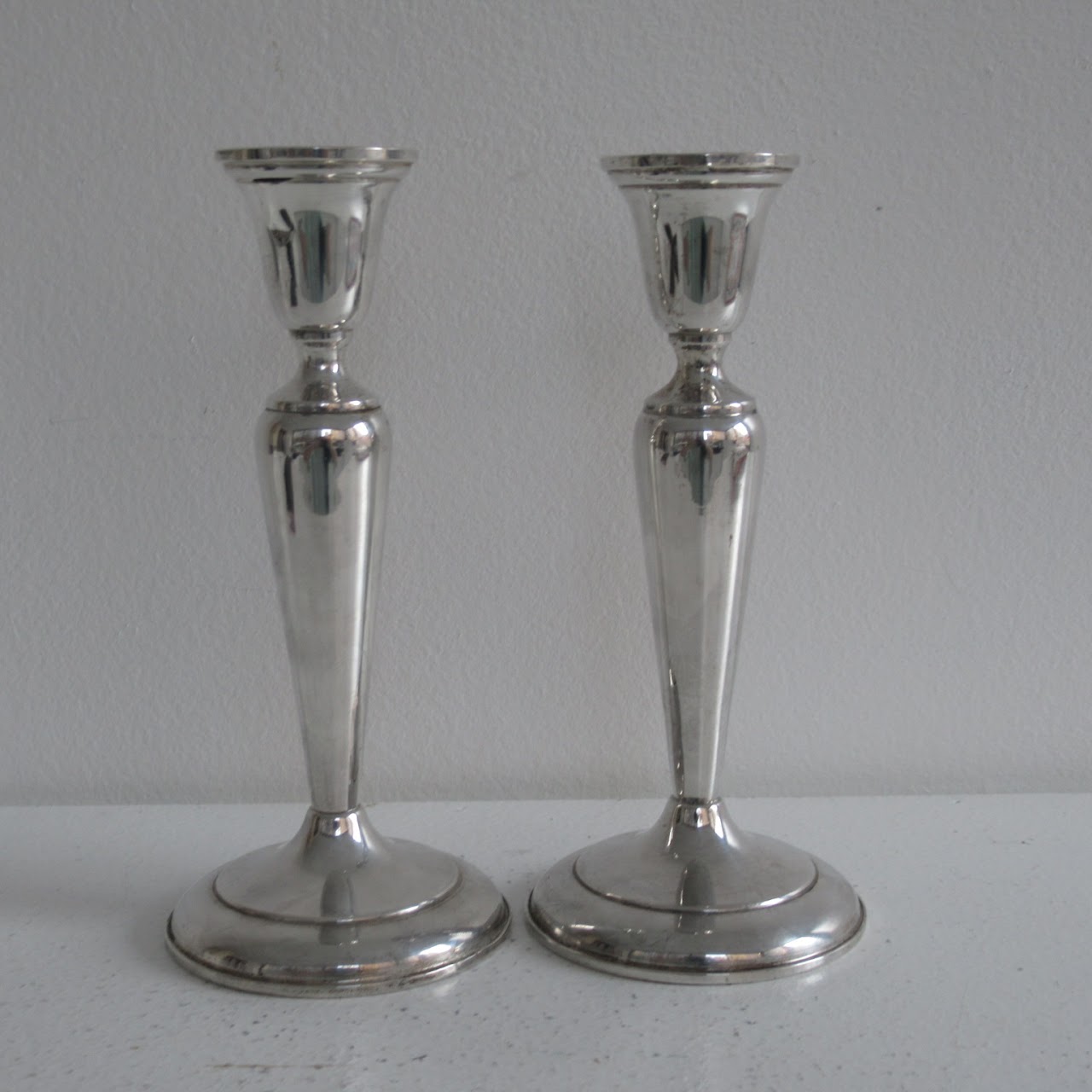 Cartier Sterling Silver Weighted Candlesticks