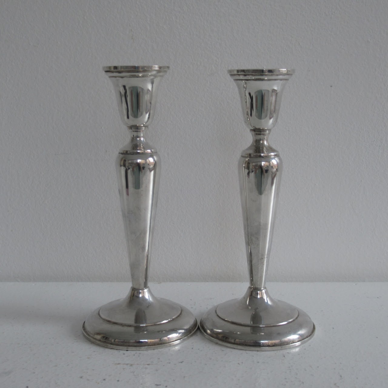 Cartier Sterling Silver Weighted Candlesticks