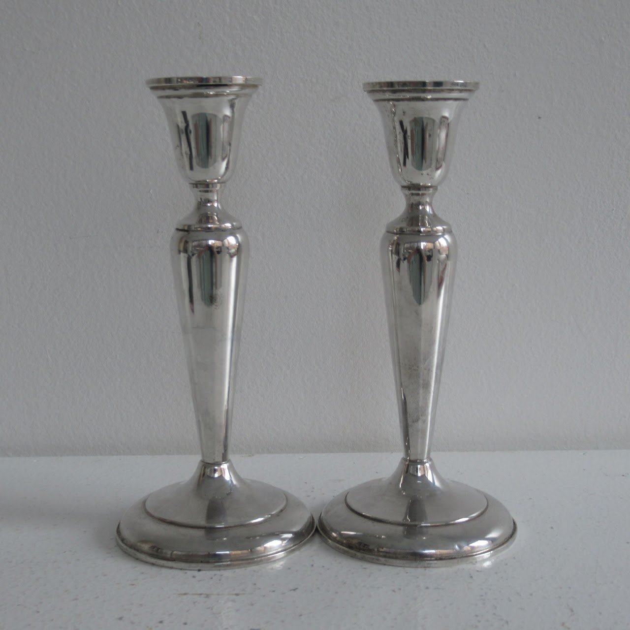 Cartier Sterling Silver Weighted Candlesticks