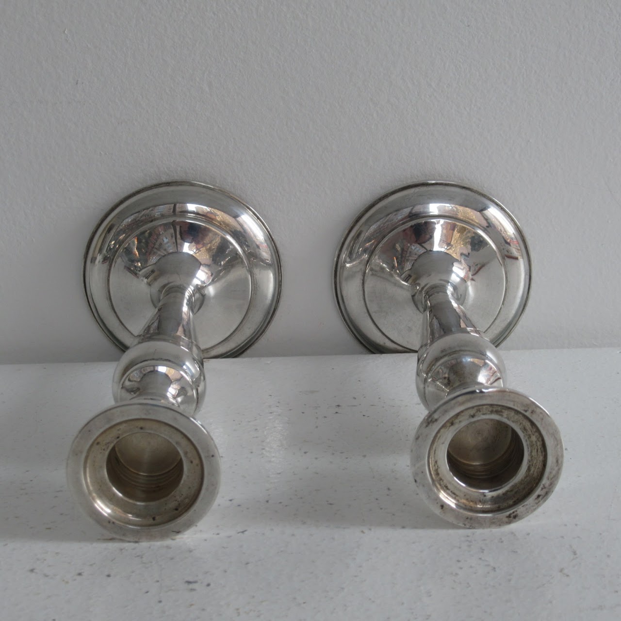 Cartier Sterling Silver Weighted Candlesticks