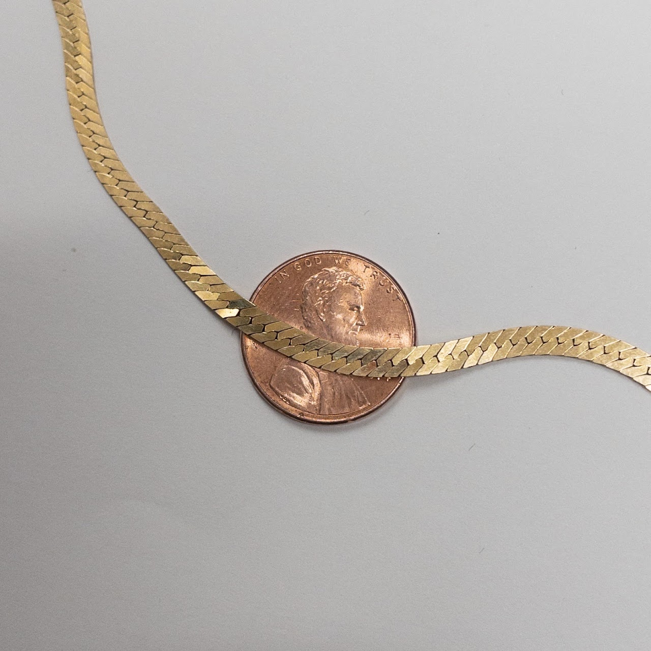 14K Gold Herringbone Necklace