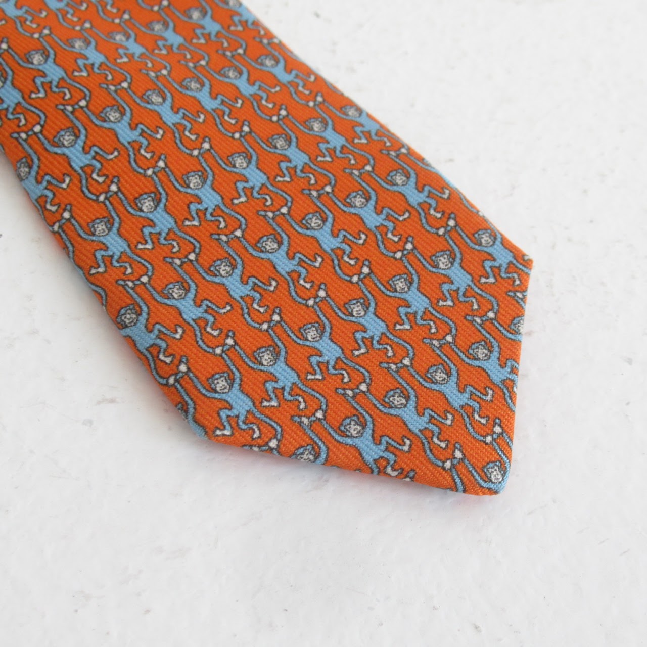 Hermès Monkey Link Pattern Tie