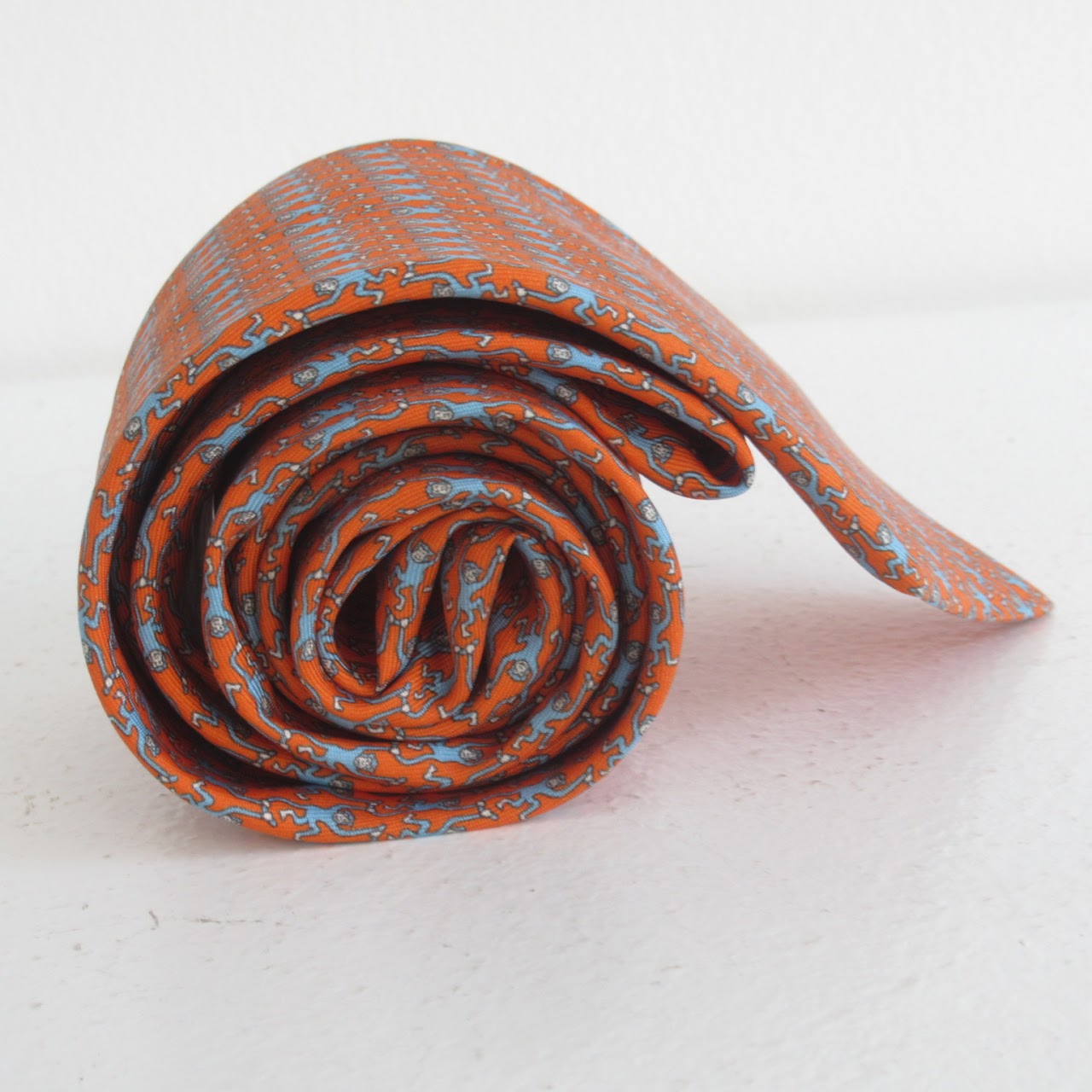 Hermès Monkey Link Pattern Tie